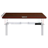 Darrahopens Furniture > Office Artiss Standing Desk Electric Adjustable Sit Stand Desks White Walnut 140cm