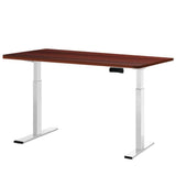 Darrahopens Furniture > Office Artiss Standing Desk Electric Adjustable Sit Stand Desks White Walnut 140cm