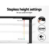 Darrahopens Furniture > Office Artiss Standing Desk Electric Height Adjustable Sit Stand Desks Black 140cm