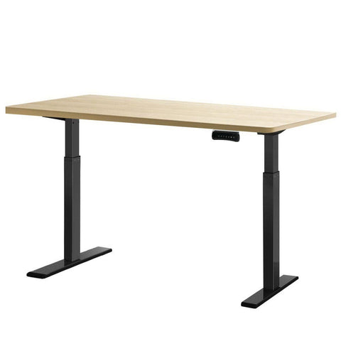 Darrahopens Furniture > Office Artiss Standing Desk Electric Height Adjustable Sit Stand Desks Black Oak