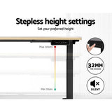 Darrahopens Furniture > Office Artiss Standing Desk Electric Height Adjustable Sit Stand Desks Black Oak 140cm