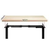 Darrahopens Furniture > Office Artiss Standing Desk Electric Height Adjustable Sit Stand Desks Black Oak 140cm