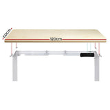 Darrahopens Furniture > Office Artiss Standing Desk Electric Height Adjustable Sit Stand Desks White Oak
