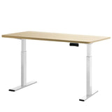 Darrahopens Furniture > Office Artiss Standing Desk Electric Height Adjustable Sit Stand Desks White Oak