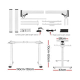 Darrahopens Furniture > Office Artiss Standing Desk Electric Height Adjustable Sit Stand Desks White Oak 140cm