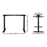 Darrahopens Furniture > Office Artiss Standing Desk Sit Stand Motorised Adjustable Frame Only Dual Motor Black