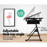 darrahopens Furniture > Office Artiss Tilt Drafting Table Stool Set - Natural & Black