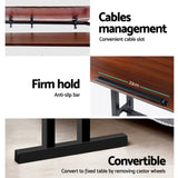 darrahopens Furniture > Office Artiss Twin Laptop Table Desk - Dark Wood