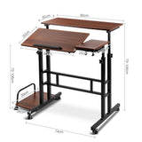 darrahopens Furniture > Office Artiss Twin Laptop Table Desk - Dark Wood