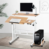 darrahopens Furniture > Office Artiss Twin Laptop Table Desk - Light Wood