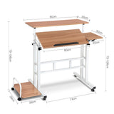 darrahopens Furniture > Office Artiss Twin Laptop Table Desk - Light Wood