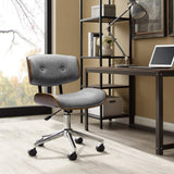 darrahopens Furniture > Office Artiss Wooden Fabric Office Chair Grey