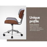 darrahopens Furniture > Office Artiss Wooden Fabric Office Chair Grey