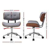 darrahopens Furniture > Office Artiss Wooden Fabric Office Chair Grey