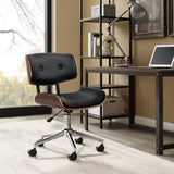 darrahopens Furniture > Office Artiss Wooden Office Chair Black Leather