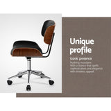 darrahopens Furniture > Office Artiss Wooden Office Chair Black Leather