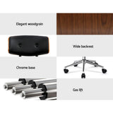 darrahopens Furniture > Office Artiss Wooden Office Chair Black Leather