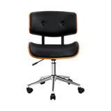 darrahopens Furniture > Office Artiss Wooden Office Chair Black Leather