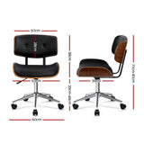 darrahopens Furniture > Office Artiss Wooden Office Chair Black Leather
