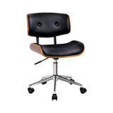 darrahopens Furniture > Office Artiss Wooden Office Chair Black Leather