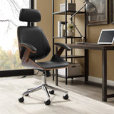 darrahopens Furniture > Office Artiss Wooden Office Chair Computer Gaming Chairs Executive Leather Black