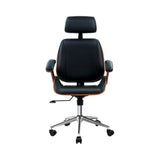 darrahopens Furniture > Office Artiss Wooden Office Chair Computer Gaming Chairs Executive Leather Black