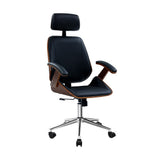 darrahopens Furniture > Office Artiss Wooden Office Chair Computer Gaming Chairs Executive Leather Black