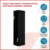 darrahopens Furniture > Office Black Two-Door L-shaped Office Gym Shed Storage Lockers