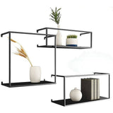 Darrahopens Furniture > Office Floating Shelves Retro Industrial Ledge Black Metal Display Stand