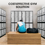 Darrahopens Furniture > Office FORTIA 12-Door Metal Storage Locker Cabinet Gym Office Lockers Compartment, Black & Light Grey