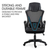 Darrahopens Furniture > Office FORTIA Ergonomic Office Desk Chair, Height Adjustable Lumbar Support, Mesh Fabric, Headrest, Black