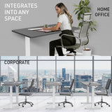 Darrahopens Furniture > Office FORTIA Sit Stand Standing Desk, 120x60cm, 72-118cm Height Adjustable, 70kg Load, Black style/White Frame