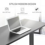 Darrahopens Furniture > Office FORTIA Sit Stand Standing Desk, 140x60cm, 72-118cm Height Adjustable, 70kg Load, Black/Black Frame