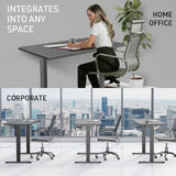 Darrahopens Furniture > Office FORTIA Sit Stand Standing Desk, 140x60cm, 72-118cm Height Adjustable, 70kg Load, Black/Black Frame
