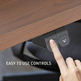 Darrahopens Furniture > Office FORTIA Sit Stand Standing Desk, 140x60cm, 72-118cm Height Adjustable, 70kg Load, Walnut style/Black Frame