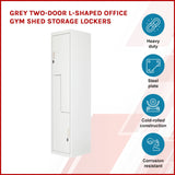 darrahopens Furniture > Office Grey Two-Door L-shaped Office Gym Shed Storage Lockers