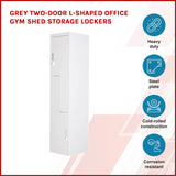 darrahopens Furniture > Office Grey Two-Door L-shaped Office Gym Shed Storage Lockers