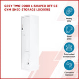 darrahopens Furniture > Office Grey Two-Door L-shaped Office Gym Shed Storage Lockers