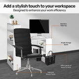 Darrahopens Furniture > Office Home Master Computer/Work Desk Attached Shelving Spacious Modern 120 x 120cm