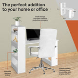 Darrahopens Furniture > Office Home Master Computer/Work Desk Attached Shelving Spacious Modern 120 x 120cm