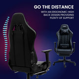 Darrahopens Furniture > Office OVERDRIVE Apex Series Reclining Gaming Ergonomic Office Chair with Footrest, Black