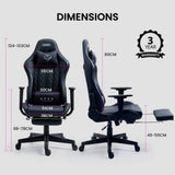 Darrahopens Furniture > Office OVERDRIVE Apex Series Reclining Gaming Ergonomic Office Chair with Footrest, Black