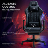 Darrahopens Furniture > Office OVERDRIVE Apex Series Reclining Gaming Ergonomic Office Chair with Footrest, Black