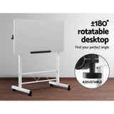 darrahopens Furniture > Office Portable Mobile Laptop Desk Notebook Computer Height Adjustable Table Sit Stand Study Office Work White