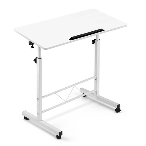 darrahopens Furniture > Office Portable Mobile Laptop Desk Notebook Computer Height Adjustable Table Sit Stand Study Office Work White