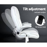 darrahopens Furniture > Office PU Leather 8 Point Massage Office Chair - White
