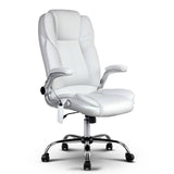 darrahopens Furniture > Office PU Leather 8 Point Massage Office Chair - White