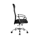 darrahopens Furniture > Office PU Leather Mesh High Back Office Chair - Black