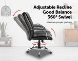 darrahopens Furniture > Office PU Leather Office Chair Executive Padded Black