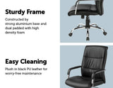 darrahopens Furniture > Office PU Leather Office Chair Executive Padded Black